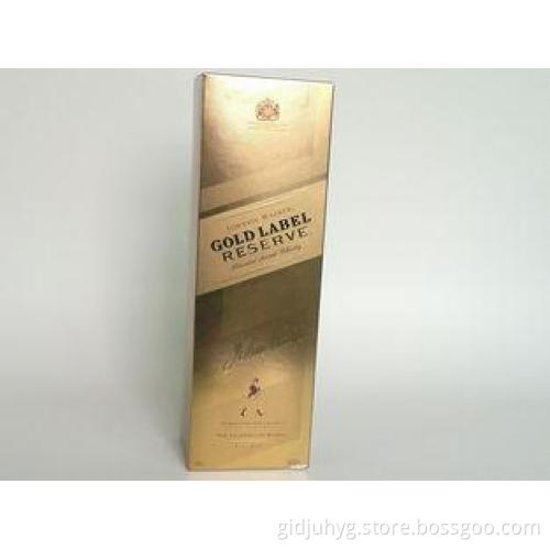 Gold Glossy Lamination Luxury Gift Boxes For Wine Packaging